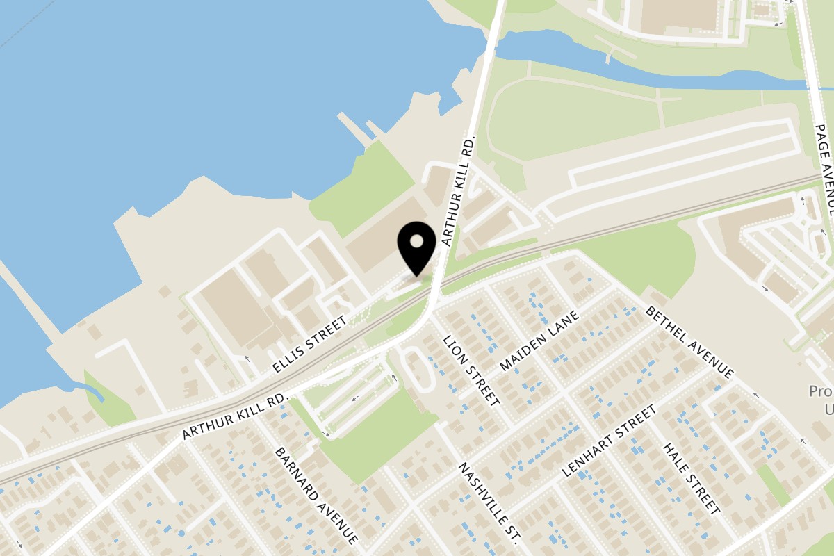Map showing the location of Fina's Farmhouse on 20 Ellis St in Staten Island